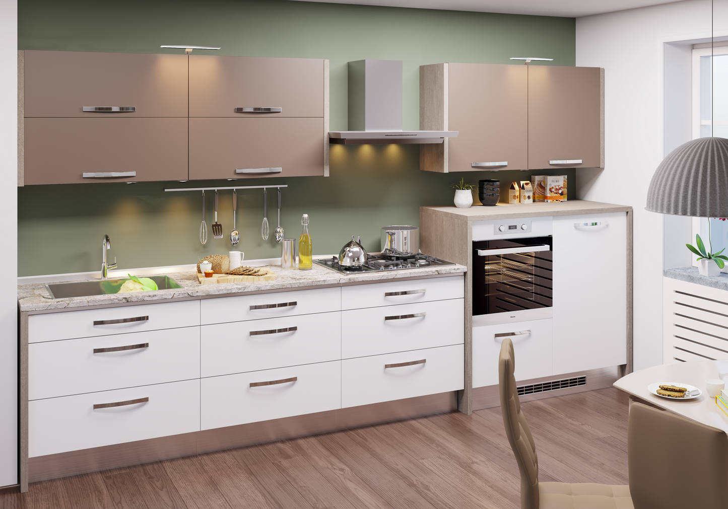 Bucătăria Gazelle L370 cm mat - Gallery Image 1