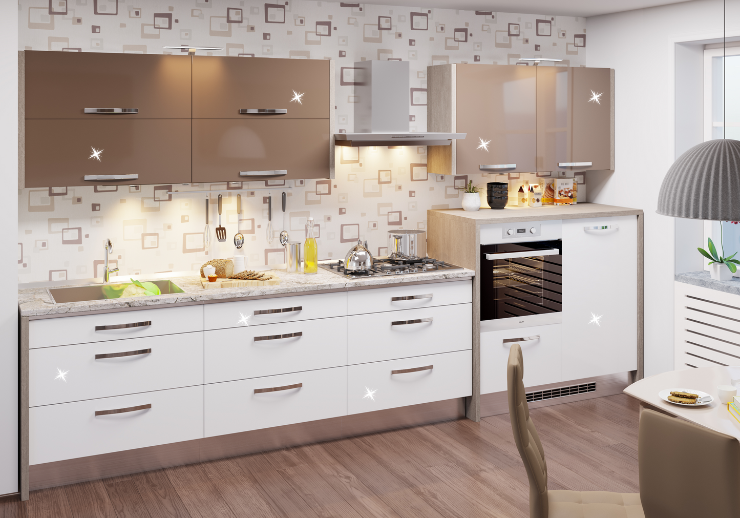 Bucătăria Gazelle L370 cm super lucios - Gallery Image 1