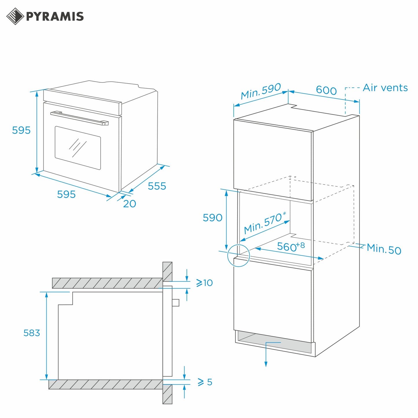 Set Pyramis 8P Black