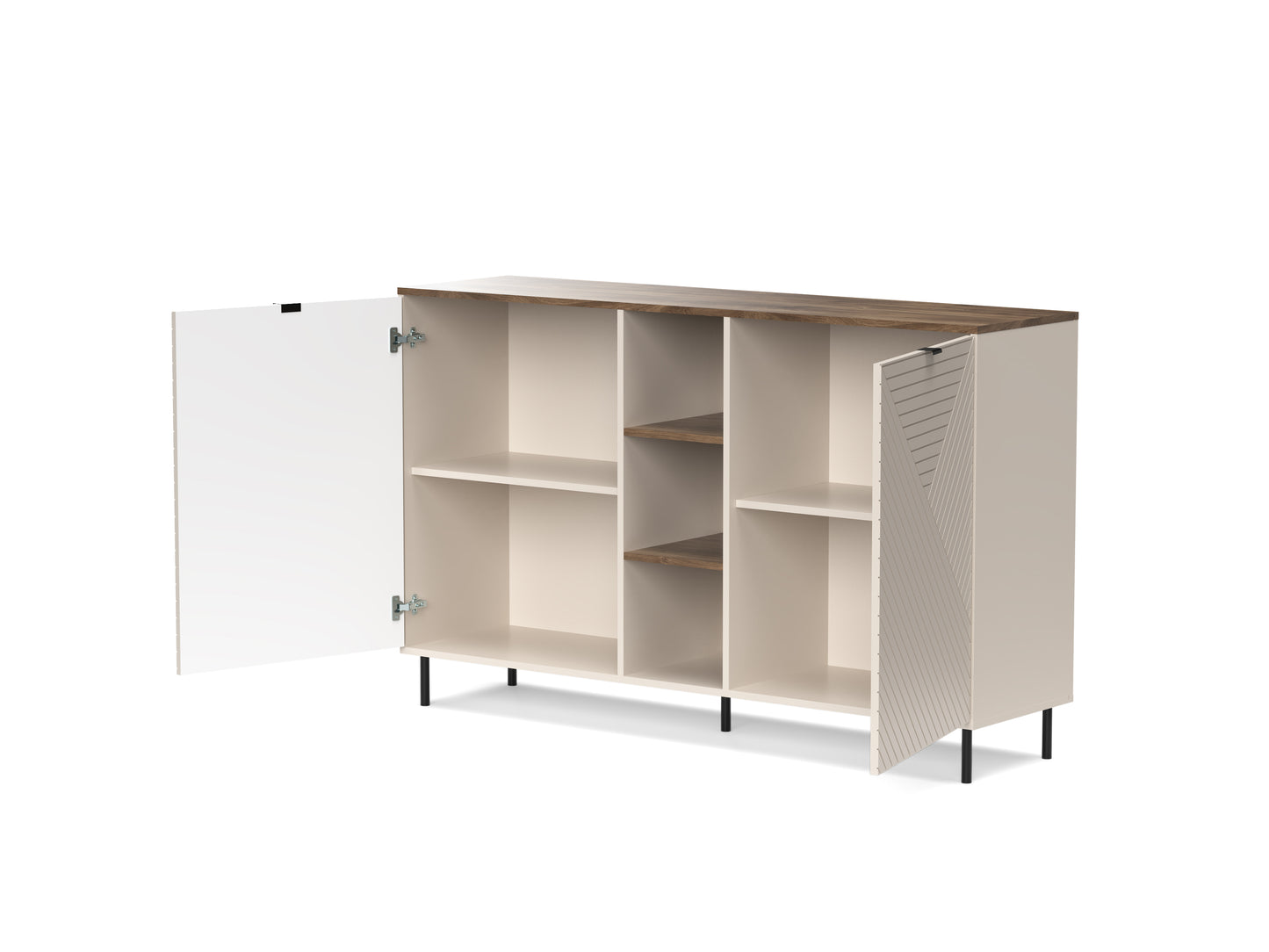 MIRAGE Comoda 2D rafturi (MR8), casmir/ stejar castelo, 153.4 x 40 x 95.4