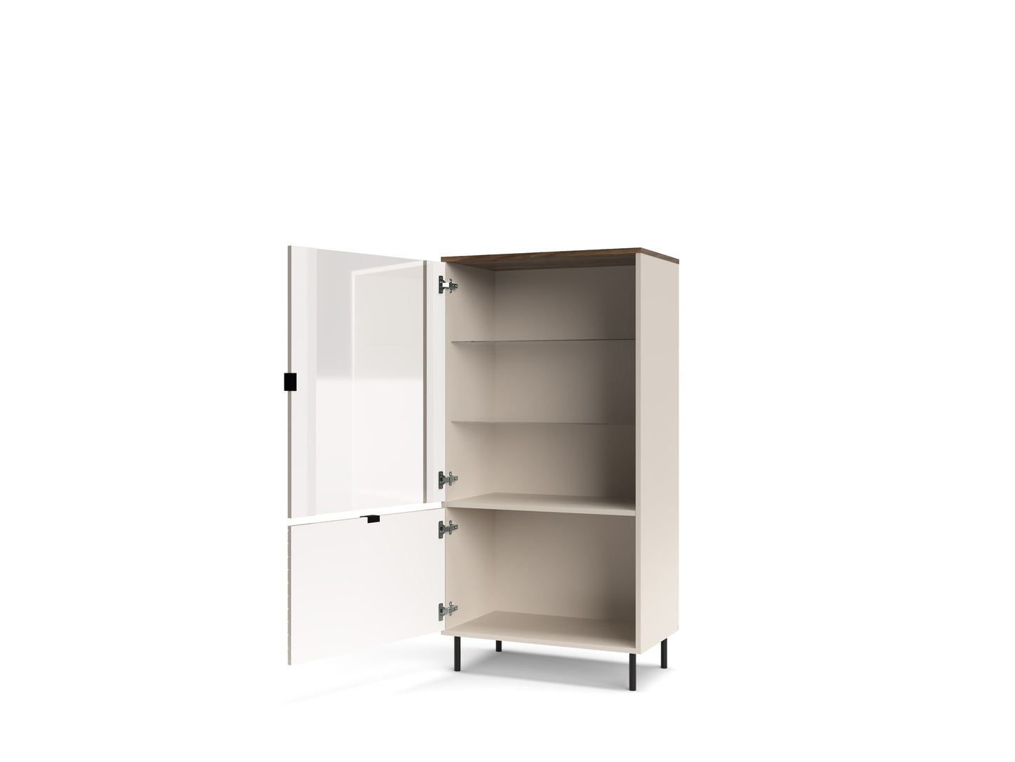 MIRAGE Vitrina mica (MR7), casmir/ stejar castelo, 63.5 x 40 x 135.2 cm