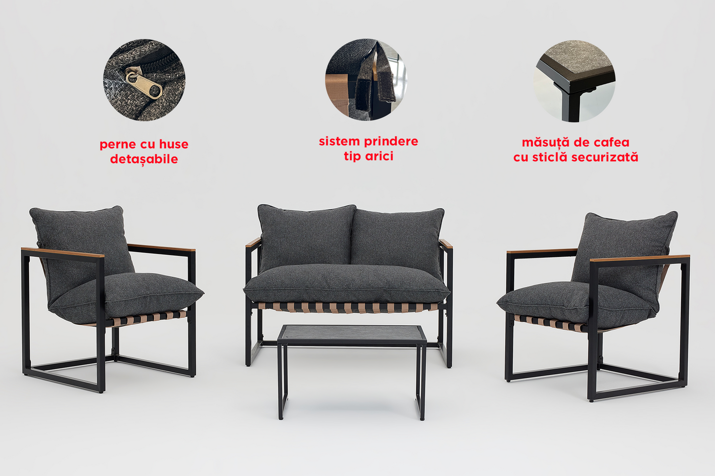 Set mobilier grădină/terasă IBIZA PLUS 4 piese - Gallery Image 2