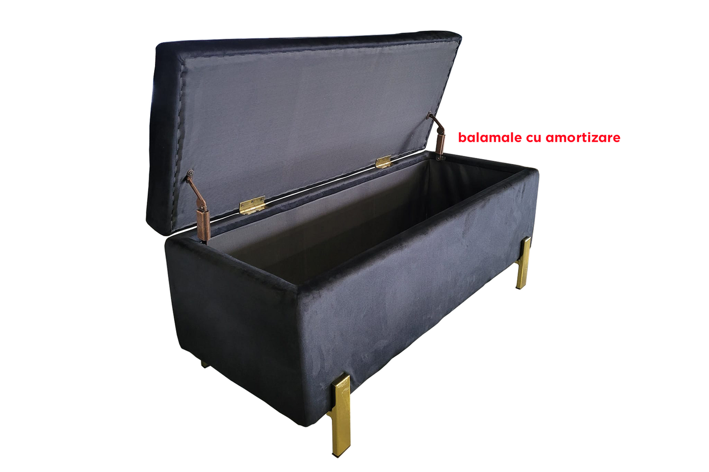 Băncuță cu depozitare Elegance velvet - Gallery Image 3