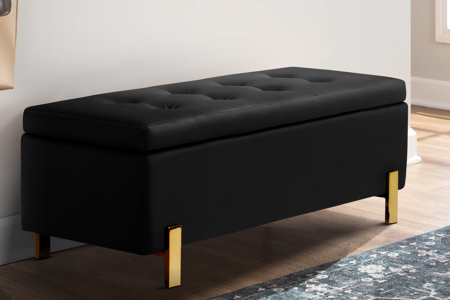 Băncuță cu depozitare Elegance velvet - Gallery Image 4