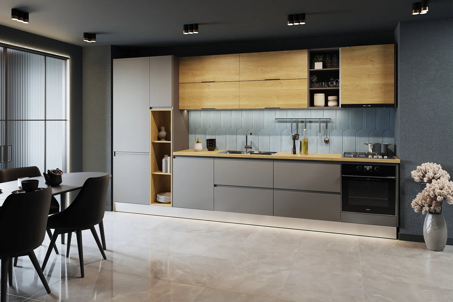 Bucatarie City L381 cm