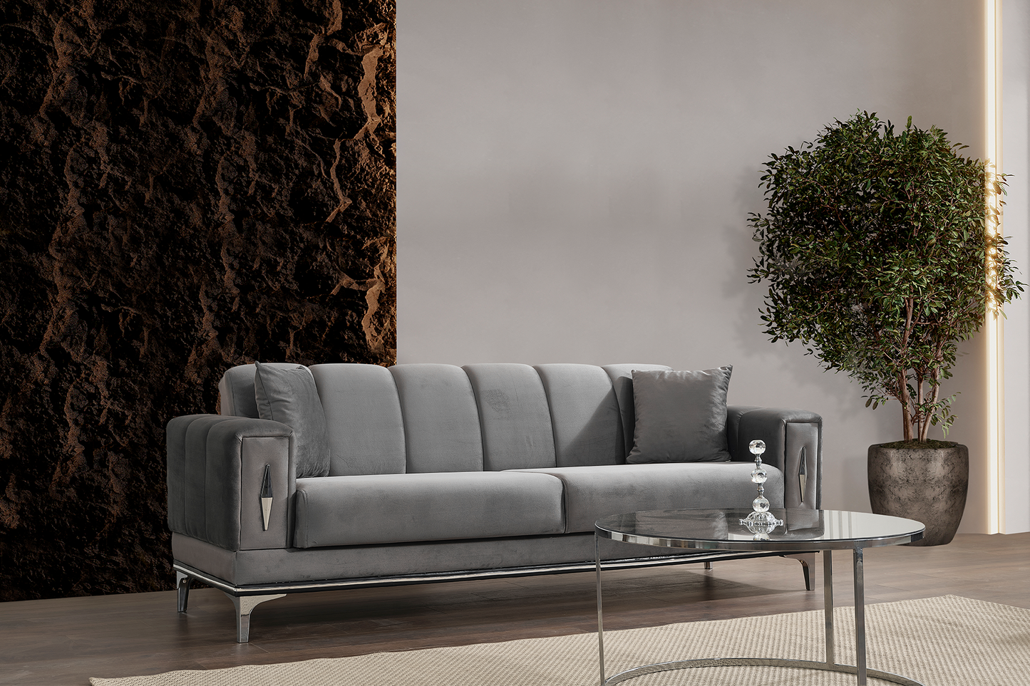 Canapea extensibilă Almond cu ladă pentru depozitare (click – clack) - Gallery Image 2