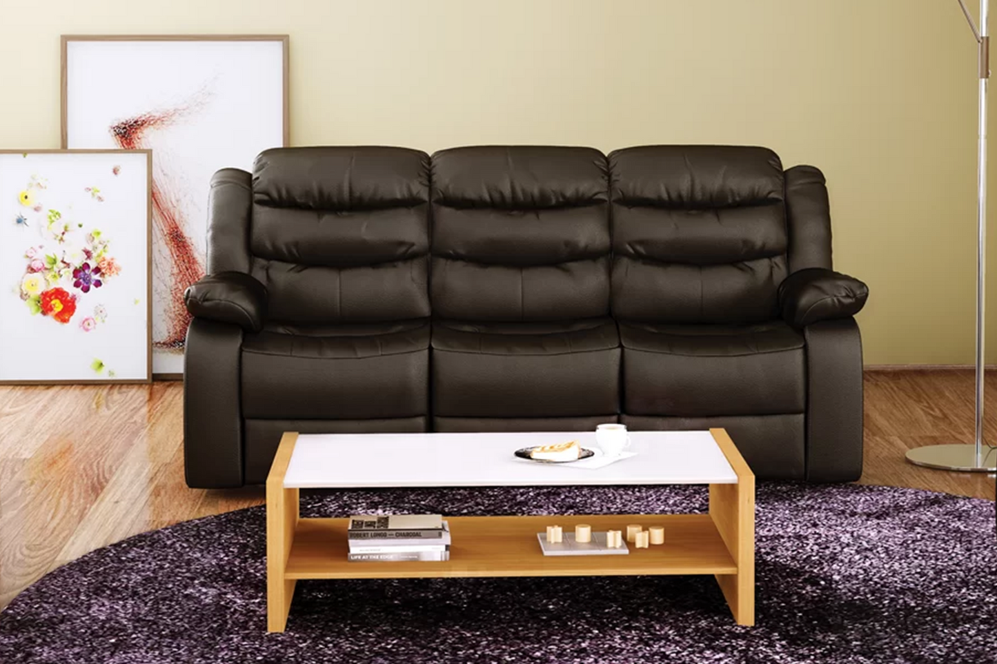 Canapea extensibilă piele naturală Borgia 3 locuri - Main Image