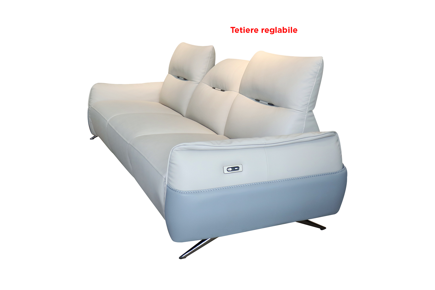 Canapea piele naturală Capri cu reclinere electrice - Gallery Image 4