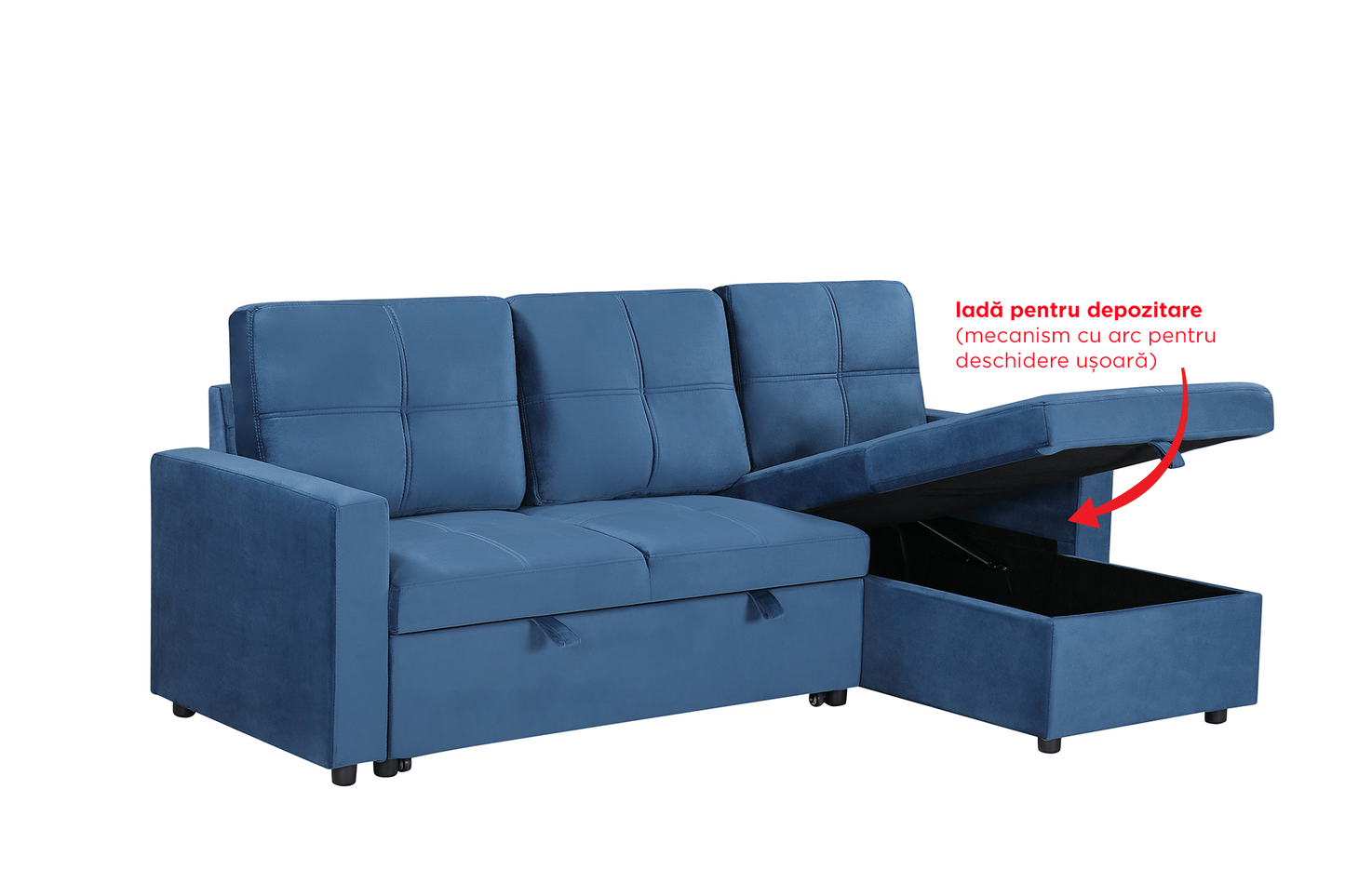 Colțar extensibil Porto cu ladă pentru depozitare - Gallery Image 4