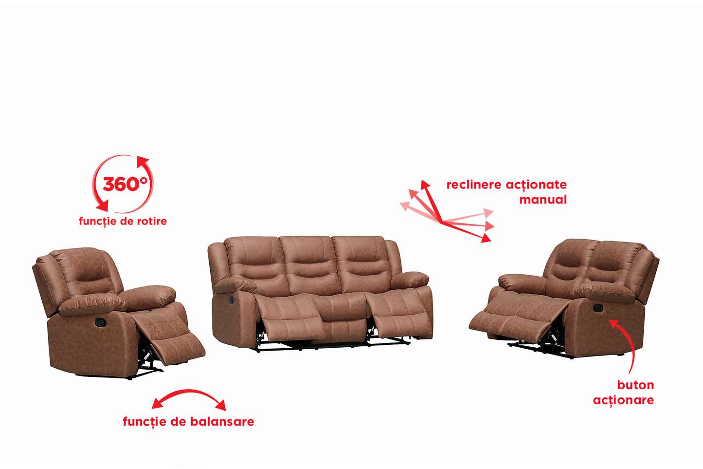 Fotoliu cu recliner Velara (balansoar, rotativ) - Gallery Image 11