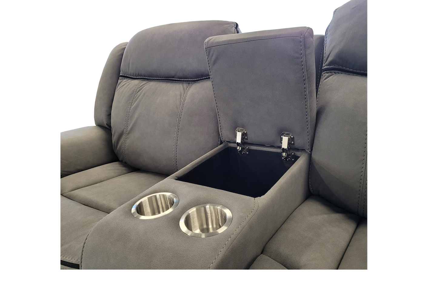 Canapea Dover cu 2 locuri cu 2 reclinere și consolă - Gallery Image 4