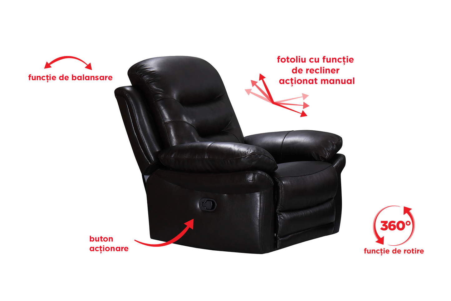 Fotoliu cu recliner Macao (balansoar, rotativ) - Gallery Image 2