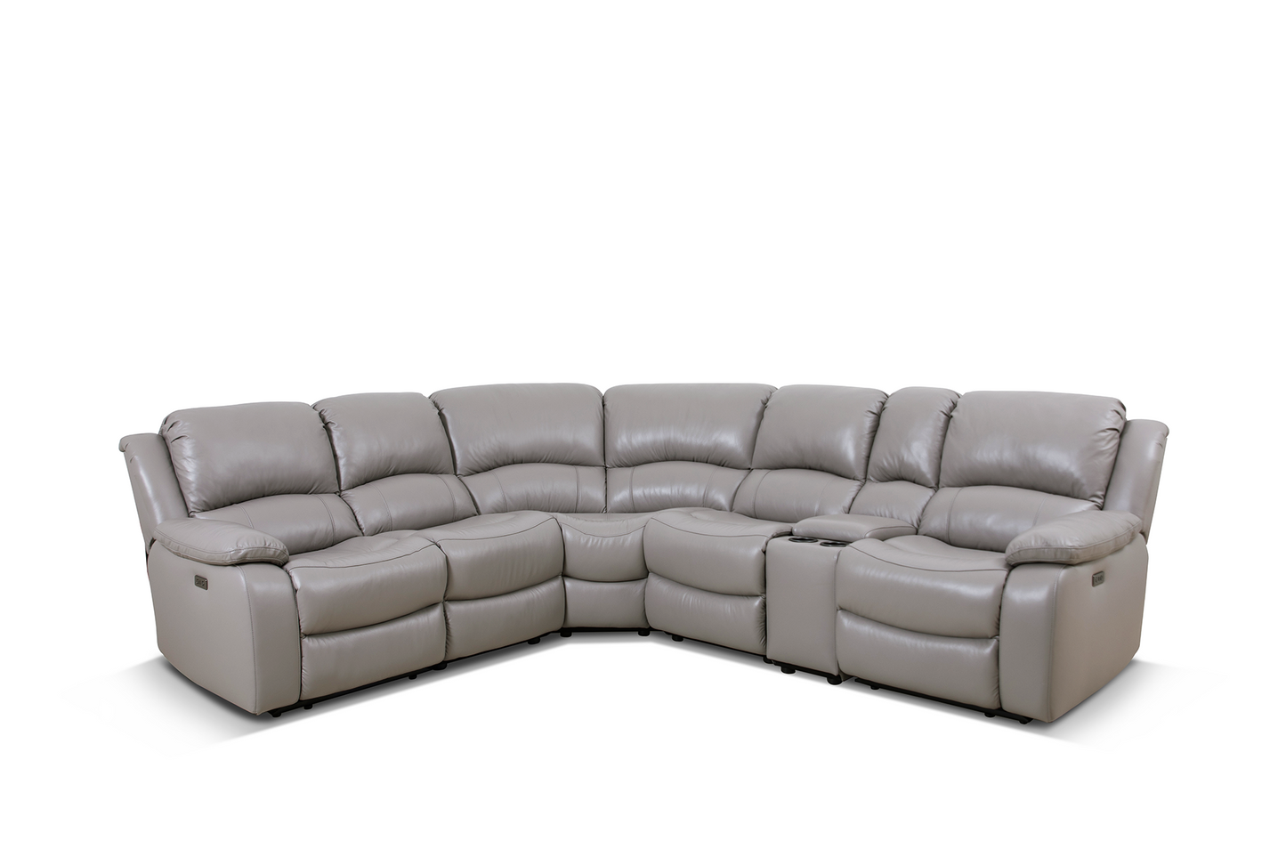 Colțar piele naturală Grand Lounge cu reclinere electrice - Gallery Image 3