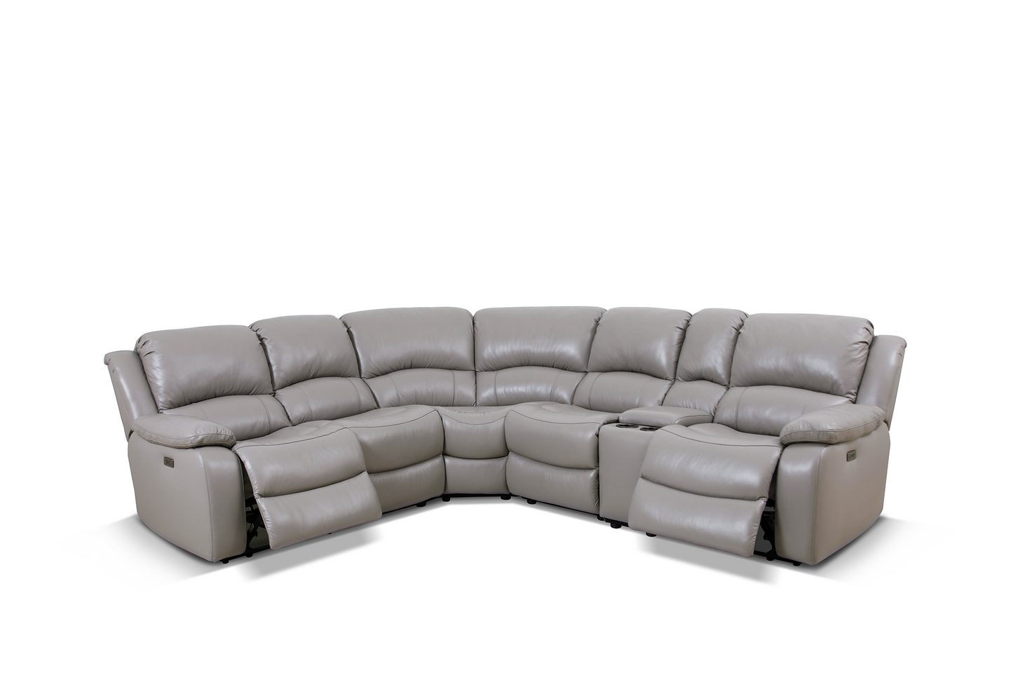 Colțar piele naturală Grand Lounge cu reclinere electrice - Gallery Image 4