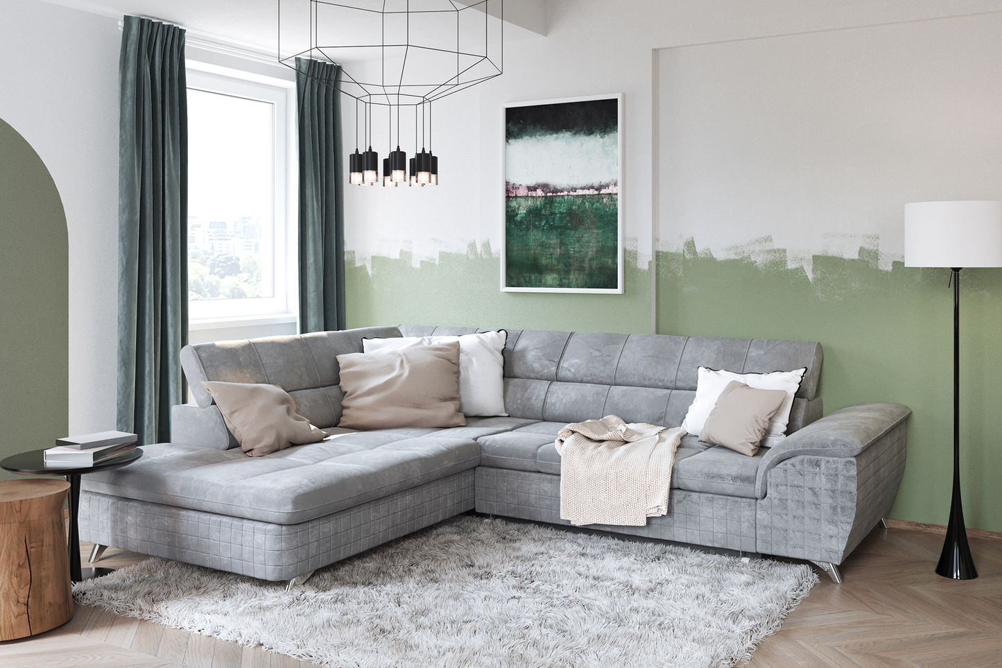 Colțar modular extensibil Kiev cu ladă pentru depozitare - Gallery Image 1