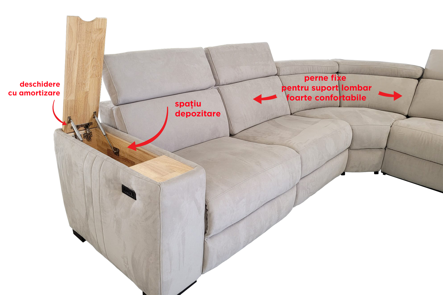 Colțar cu reclinere electrice Prestige Maximus - Gallery Image 3