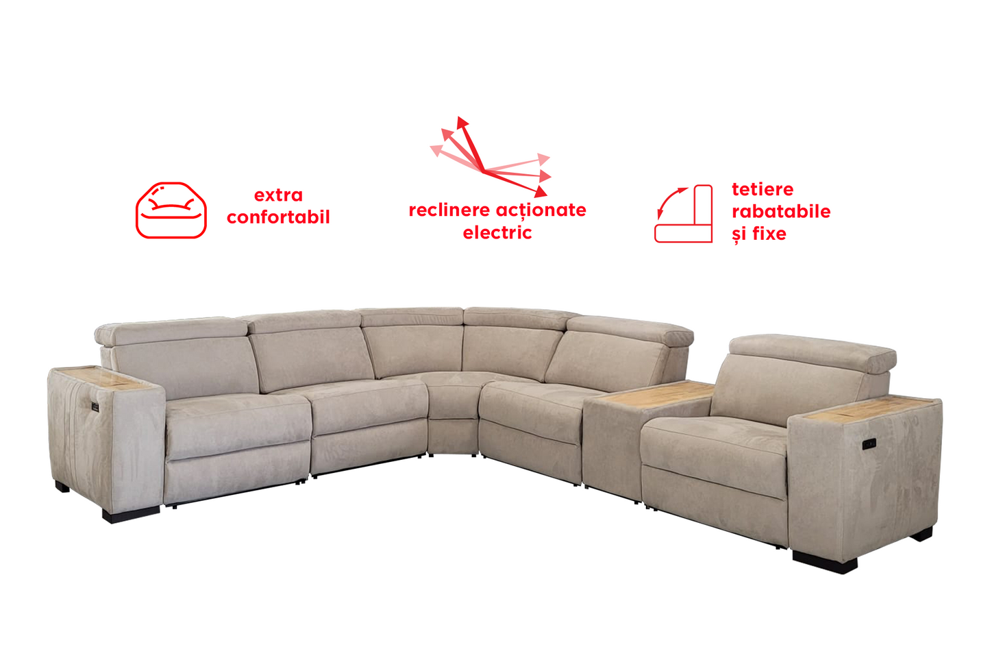 Colțar cu reclinere electrice Prestige Maximus - Main Image