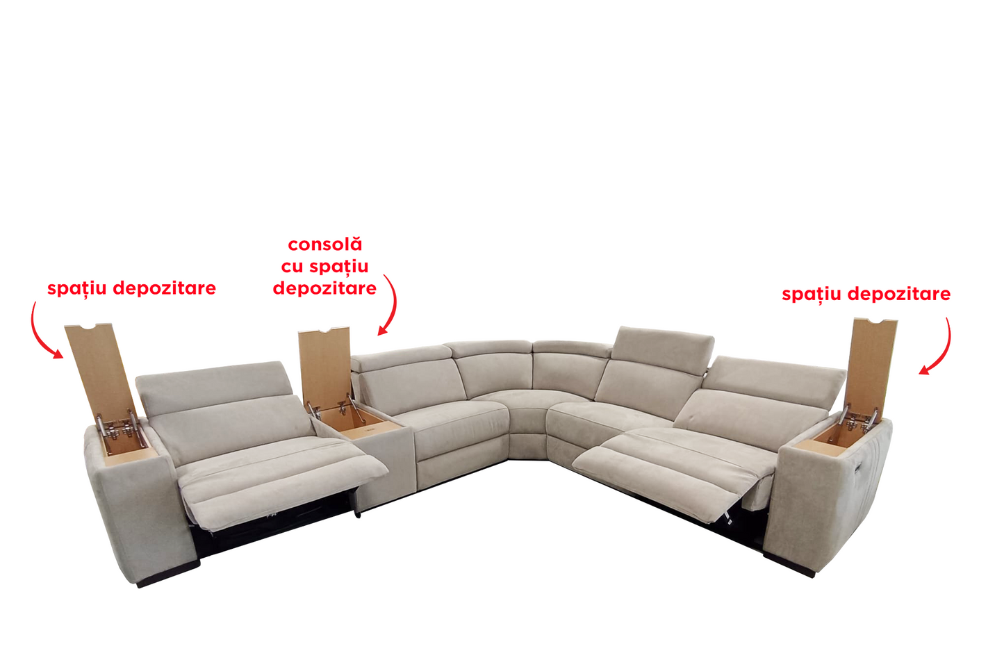 Colțar cu reclinere electrice Prestige Maximus - Gallery Image 7