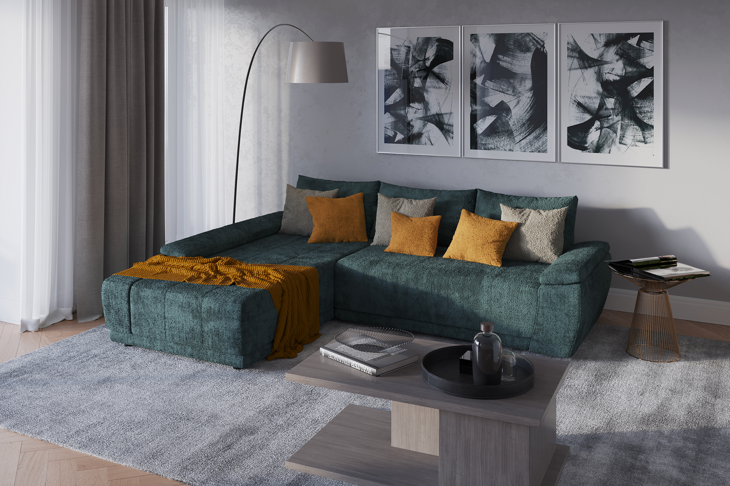 Colțar extensibil Serenity cu două spații pentru depozitare - Gallery Image 1