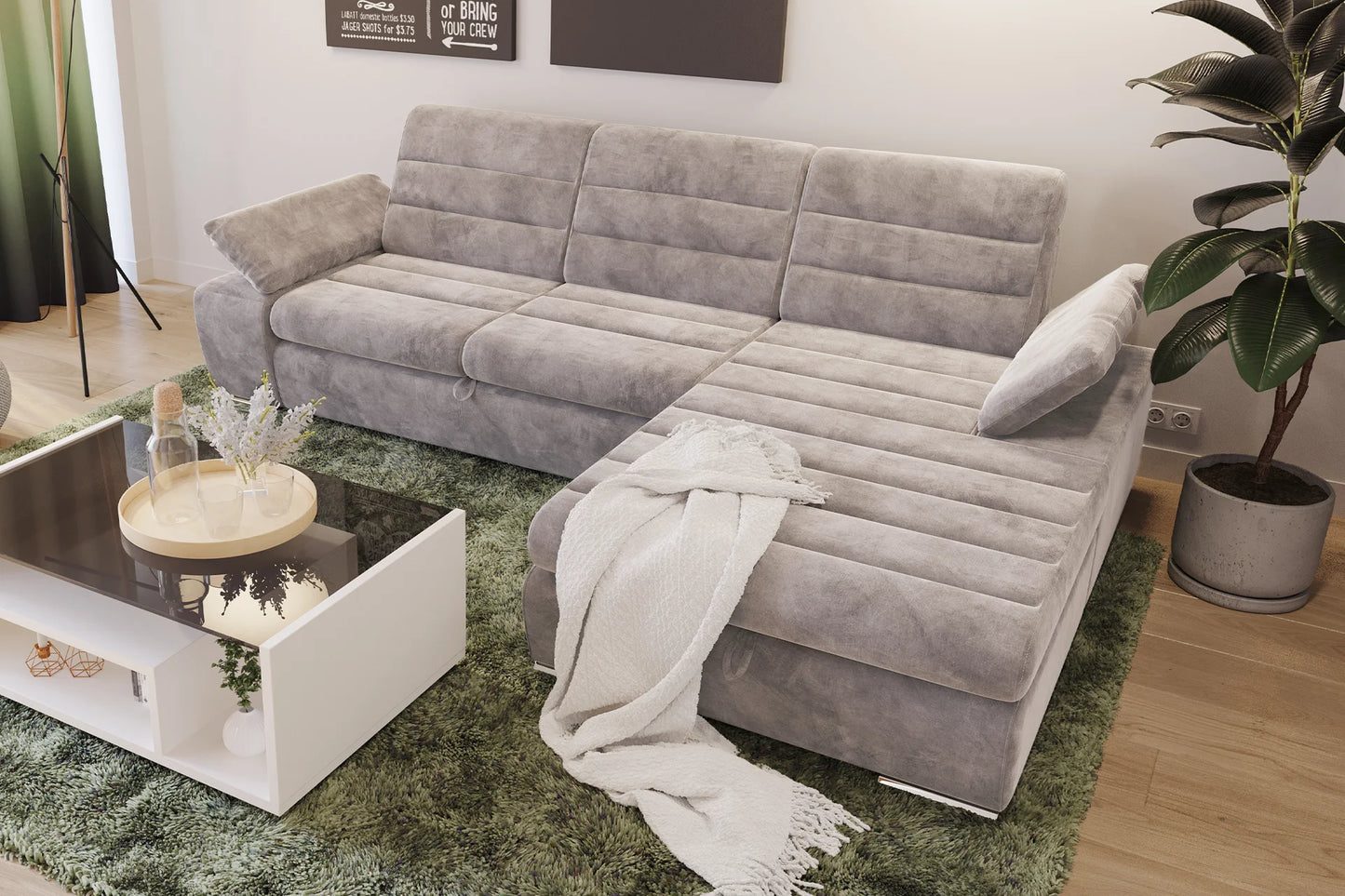 Coltar extensibil Galaxy dreapta cu ladă pentru depozitare