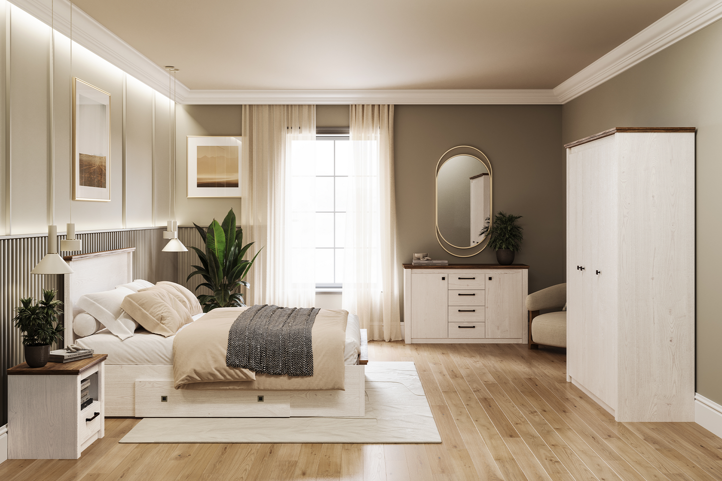 Dormitor Sereno cu șifonier 3 uși L150 - Main Image