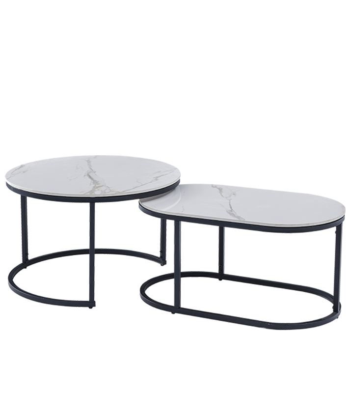 Set 2 măsuțe de cafea Duet ceramic D80/D70 - Main Image