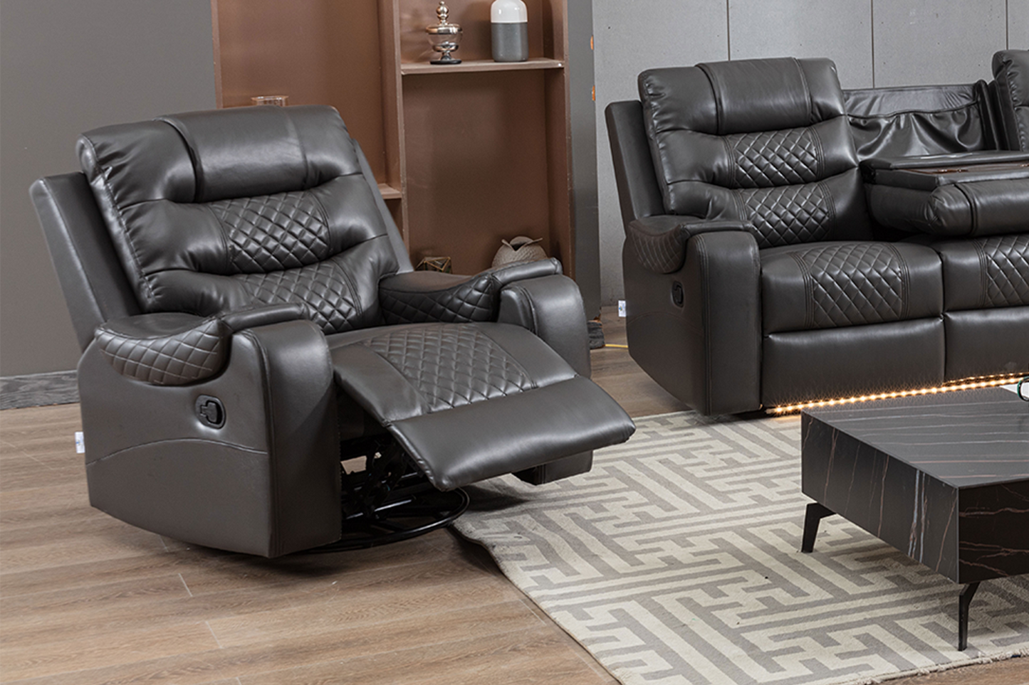 Fotoliu cu recliner Luxura (balansoar, rotativ) - Gallery Image 2