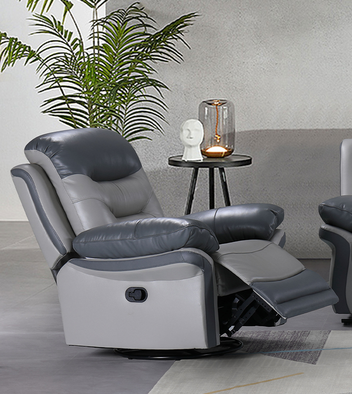 Fotoliu cu recliner Macao gri (balansoar, rotativ) - Main Image