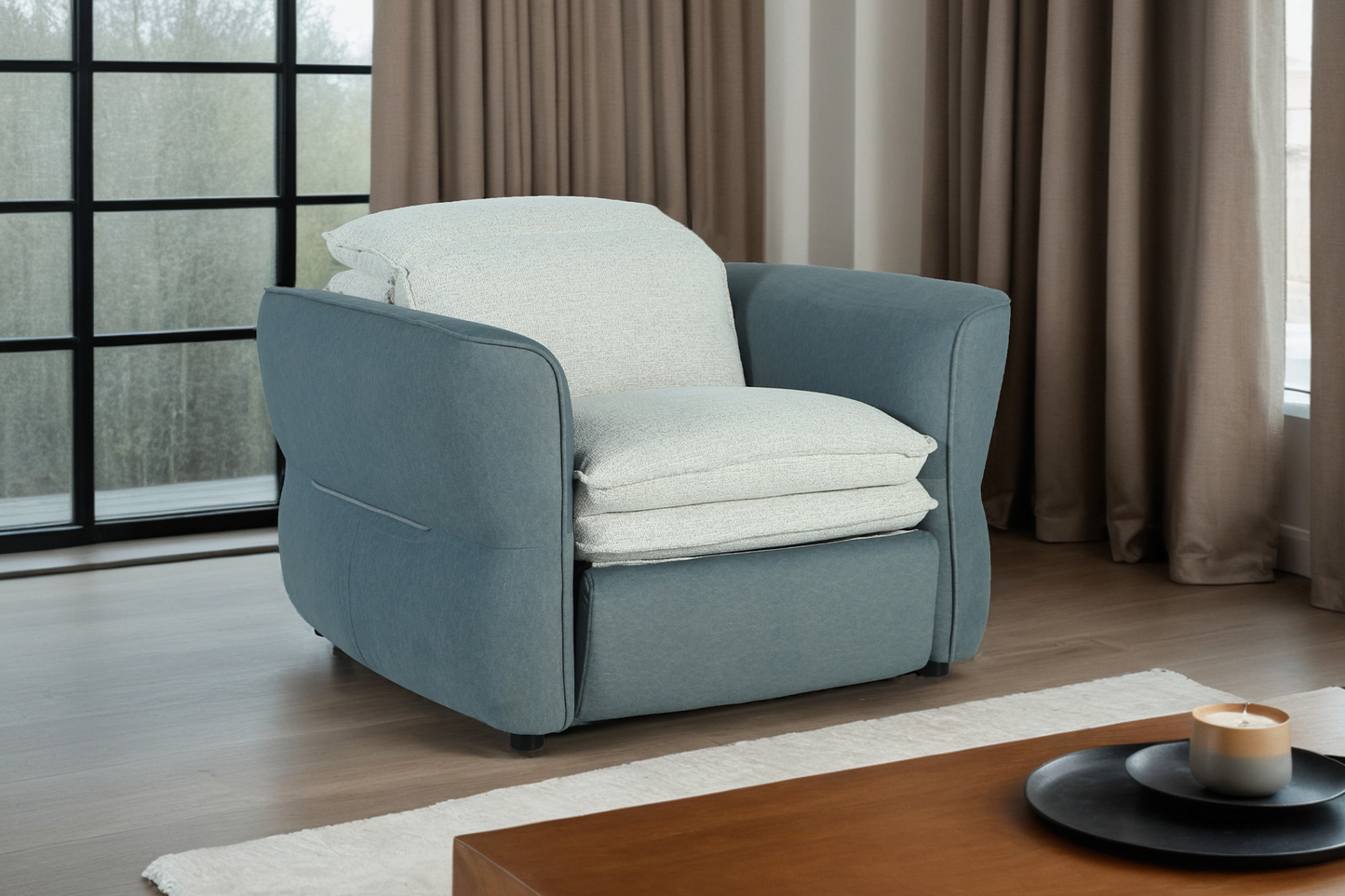 Fotoliu cu recliner și tetieră electrice Metropolis - Gallery Image 1