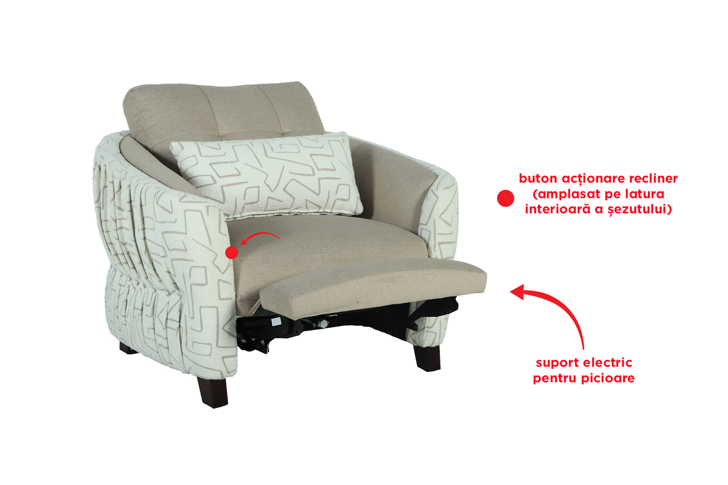 Fotoliu cu suport electric Vesper - Gallery Image 2