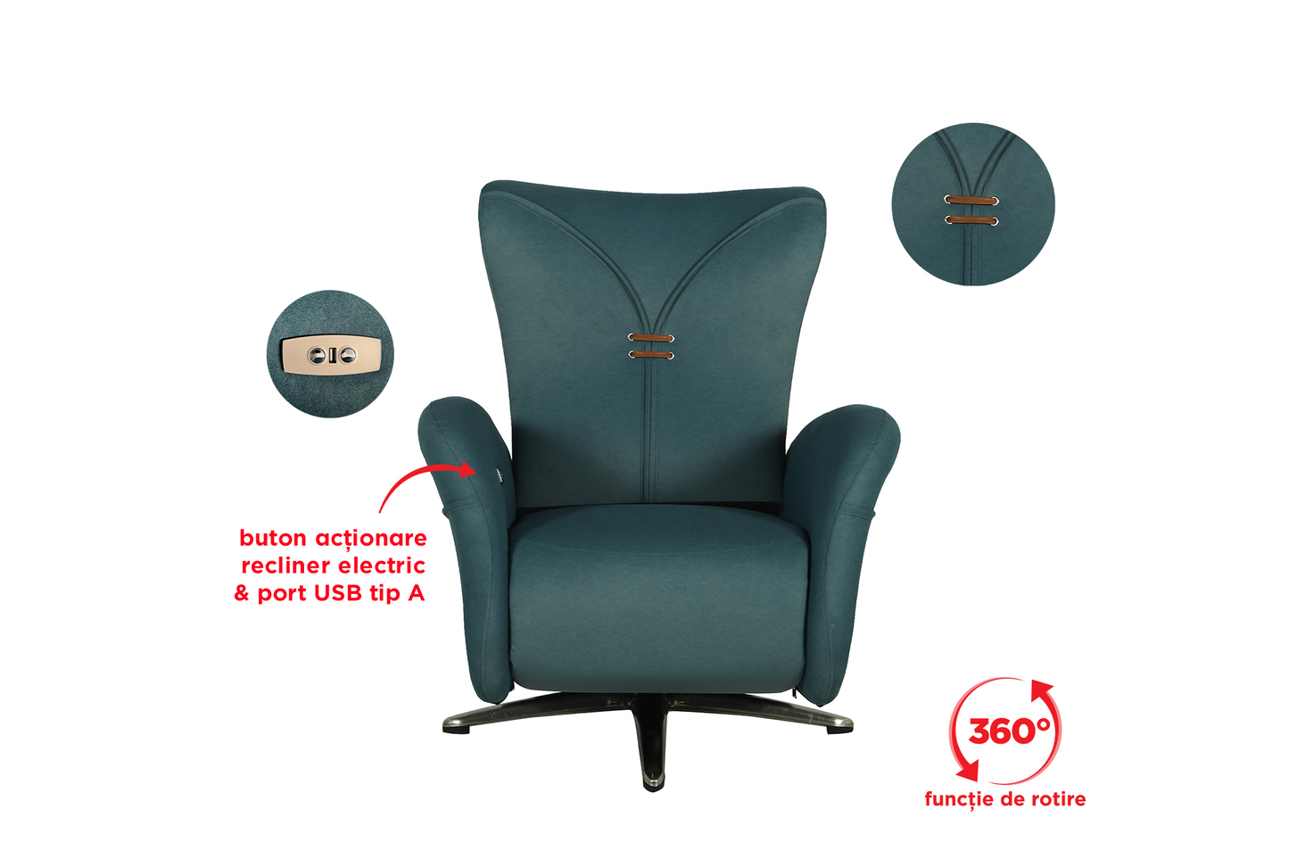 Fotoliu de relaxare electric Elysium - Gallery Image 2