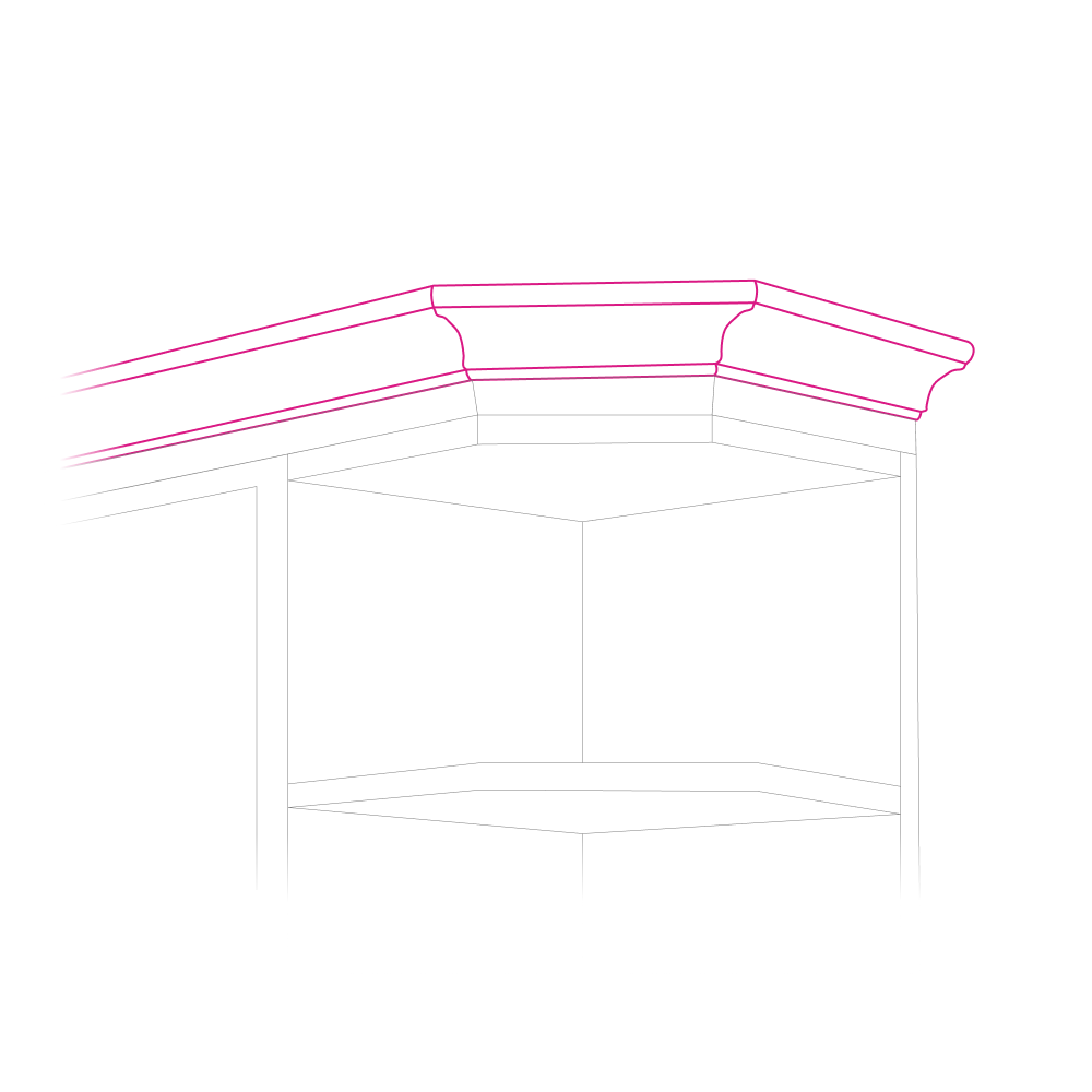 Coroană/plintă decorativă pentru dulapul W60/60 LC, anin, Lora New MDF Klasik