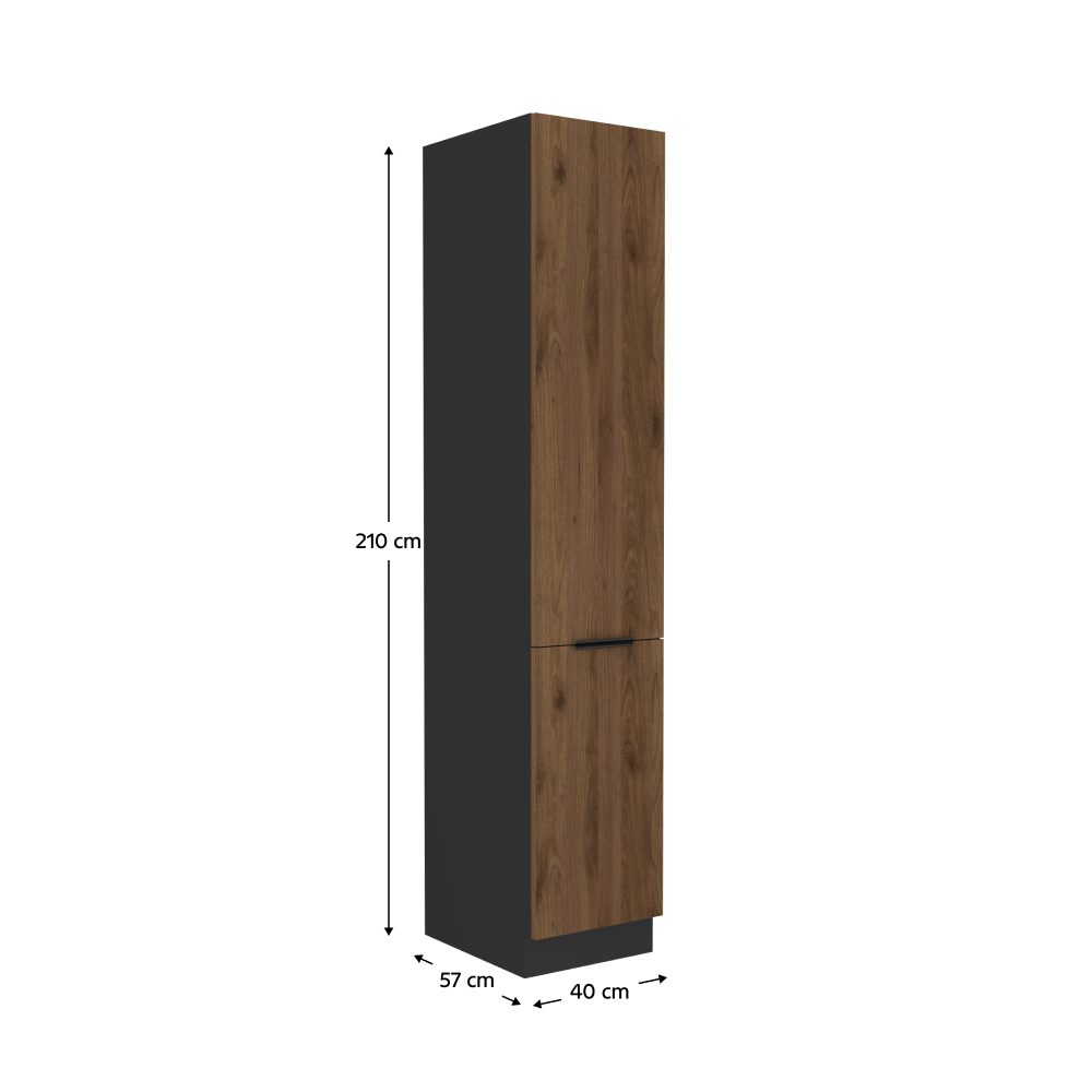 Dulap înalt, nuc okapi/negru, MENZO 40 DK-210 2F