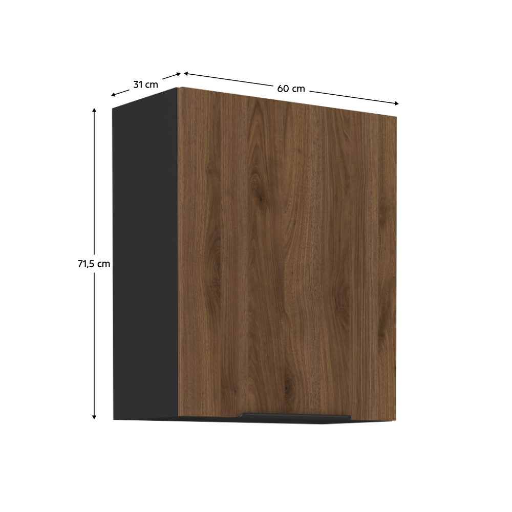 Dulap superior, nuc okapi/negru, MENZO 60 G-72 1F