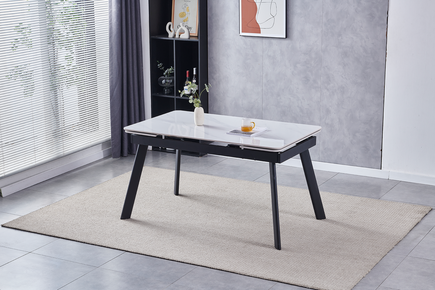 Masă extensibilă Manhattan white ceramic - Gallery Image 1