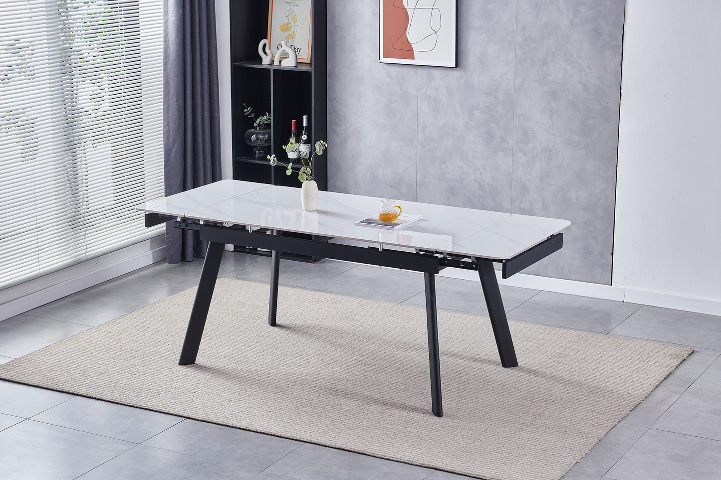 Masă extensibilă Manhattan white ceramic - Gallery Image 2