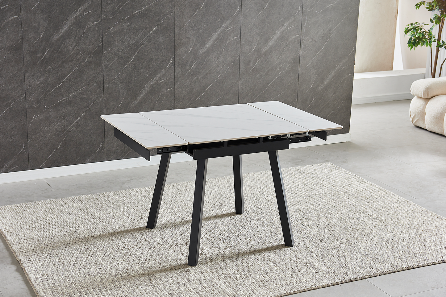 Masă extensibilă Snow white ceramic - Gallery Image 5