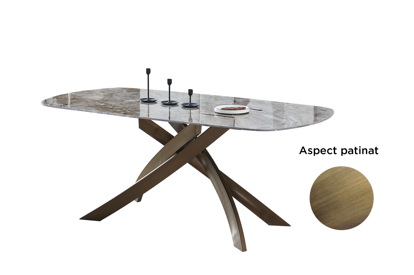 Masă Splendor brown ceramic L180 - Gallery Image 1