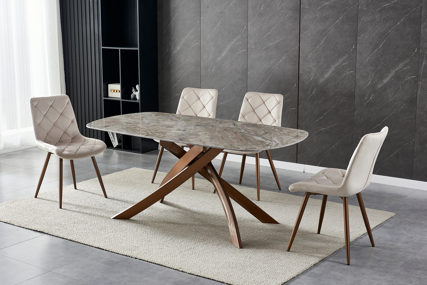 Masă Splendor brown ceramic L180 - Gallery Image 4