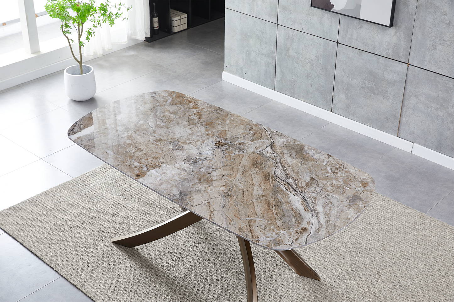 Masă Splendor brown ceramic L180 - Gallery Image 2