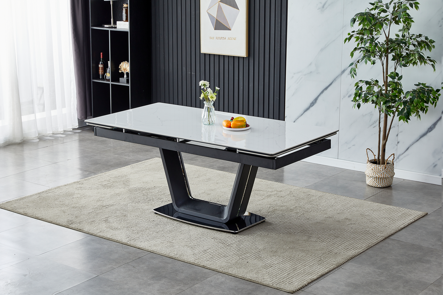 Masă extensibilă V-Wing white ceramic - Gallery Image 2