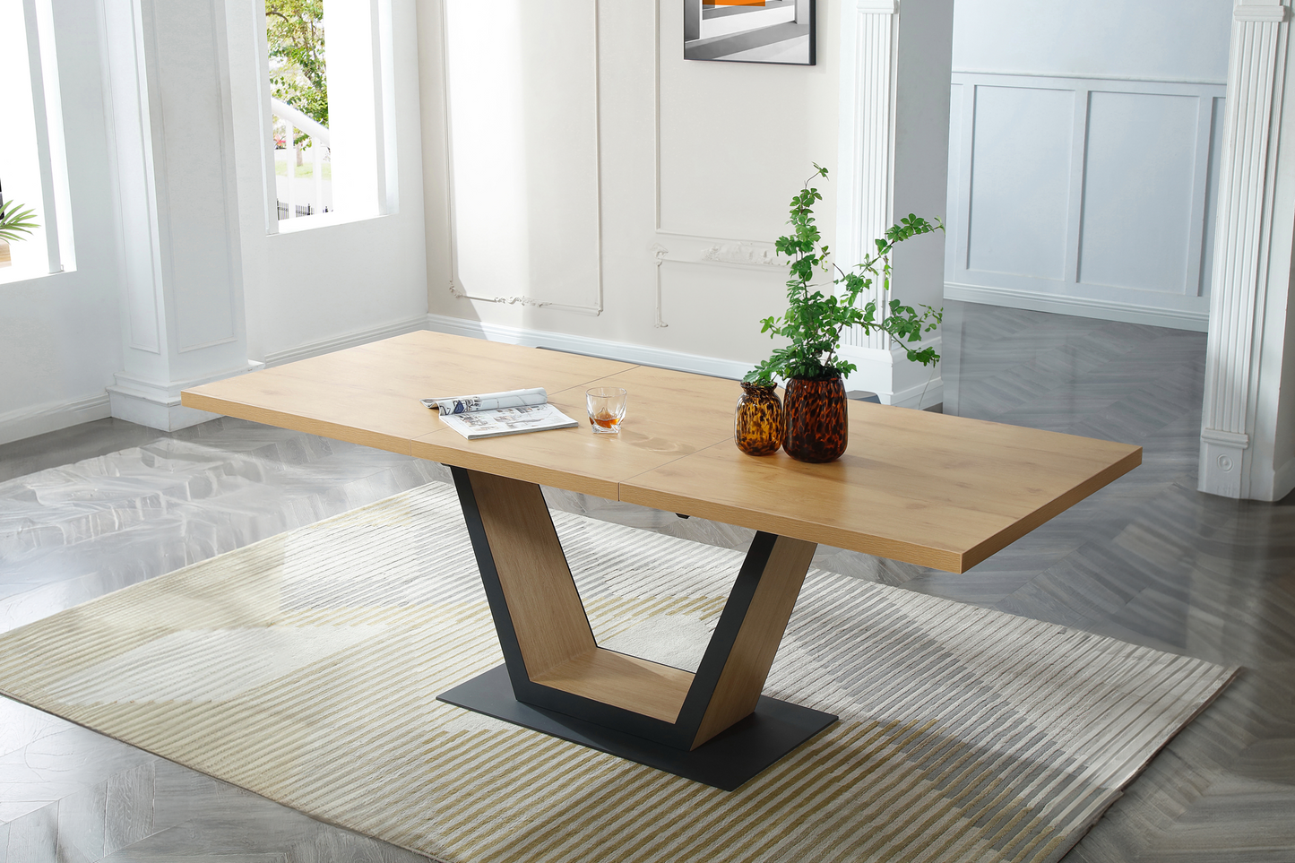 Masă extensibilă V-Wing wood - Gallery Image 1