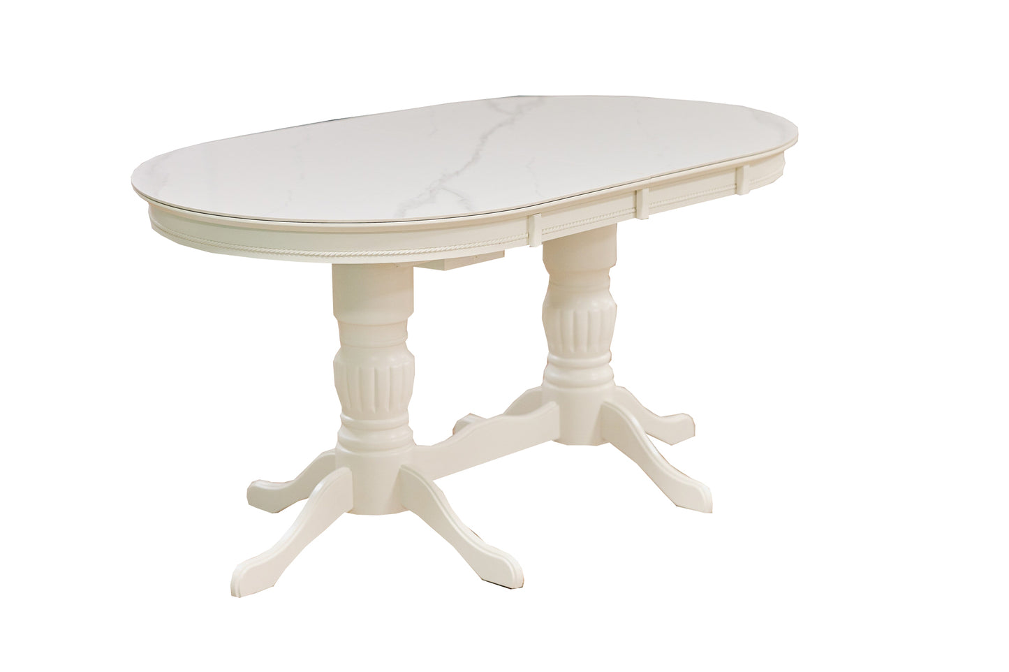 Set masa Angelica + scaun Fiona, blat masa: lemn  + granit, culoare: ivory white