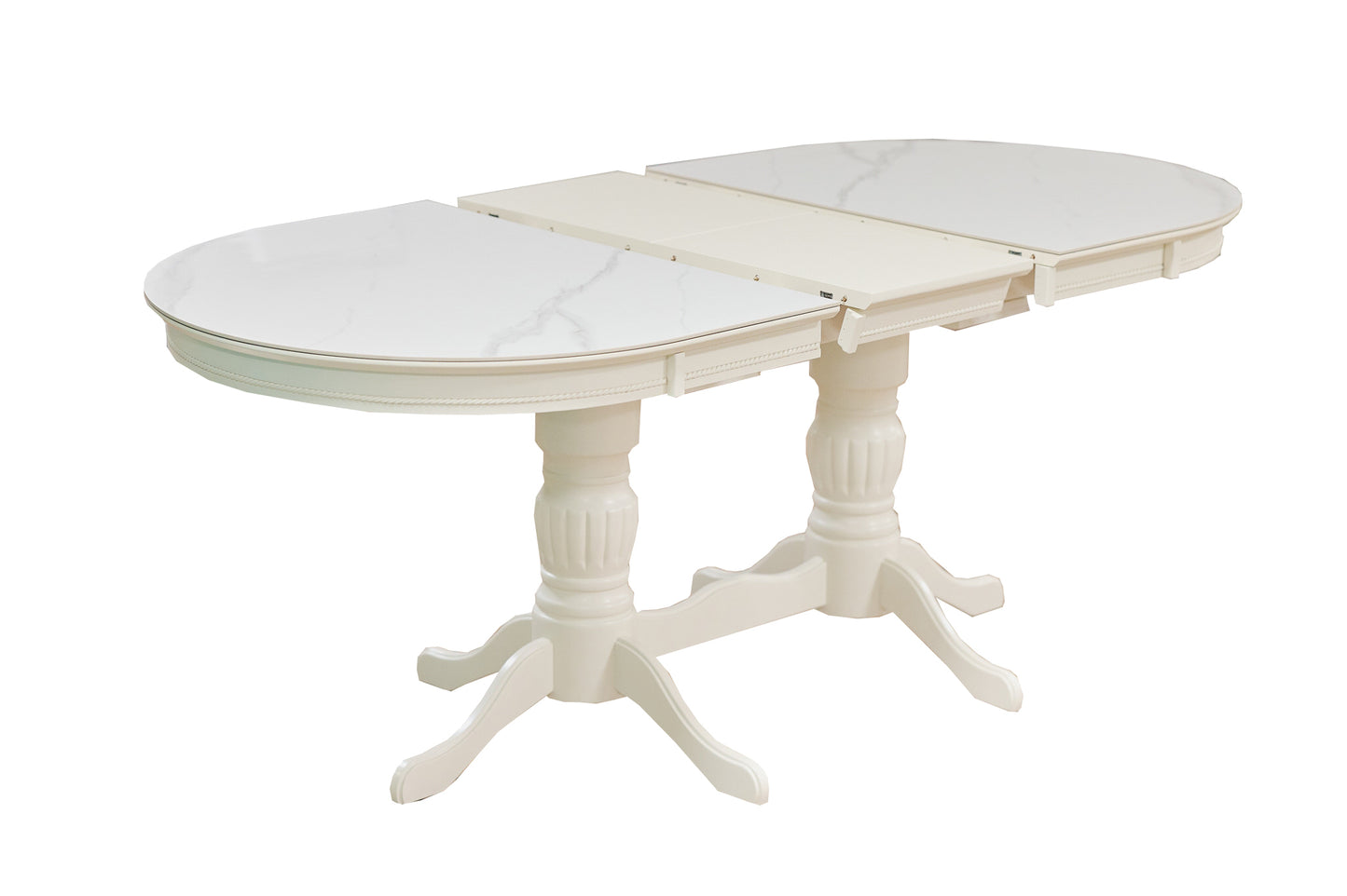 Set masa Angelica + scaun Fiona, blat masa: lemn  + granit, culoare: ivory white