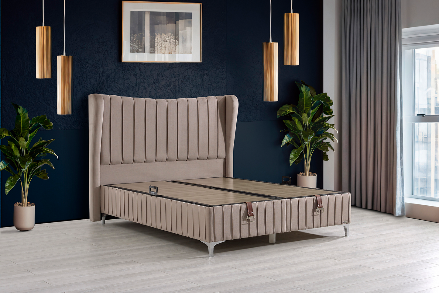 Pat Airfresh tapițat integral cu saltea inclusă - Gallery Image 4