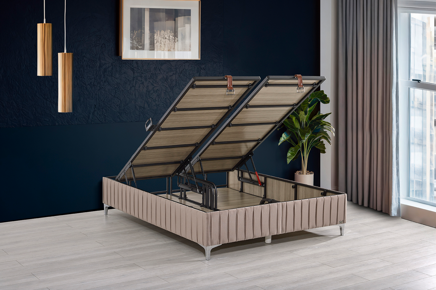 Pat Airfresh tapițat integral cu saltea inclusă - Gallery Image 6