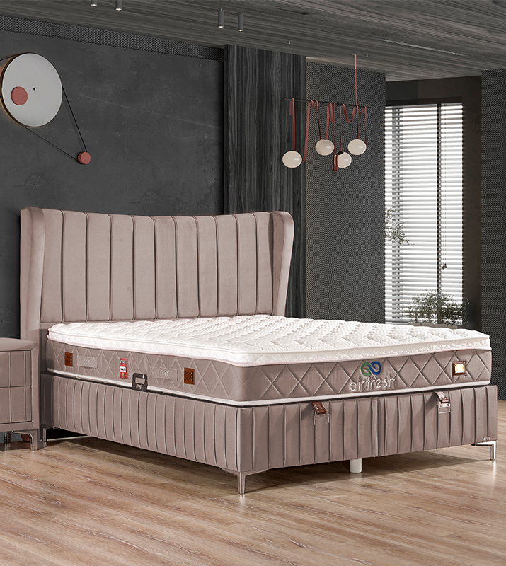 Pat Airfresh tapițat integral cu saltea inclusă - Main Image