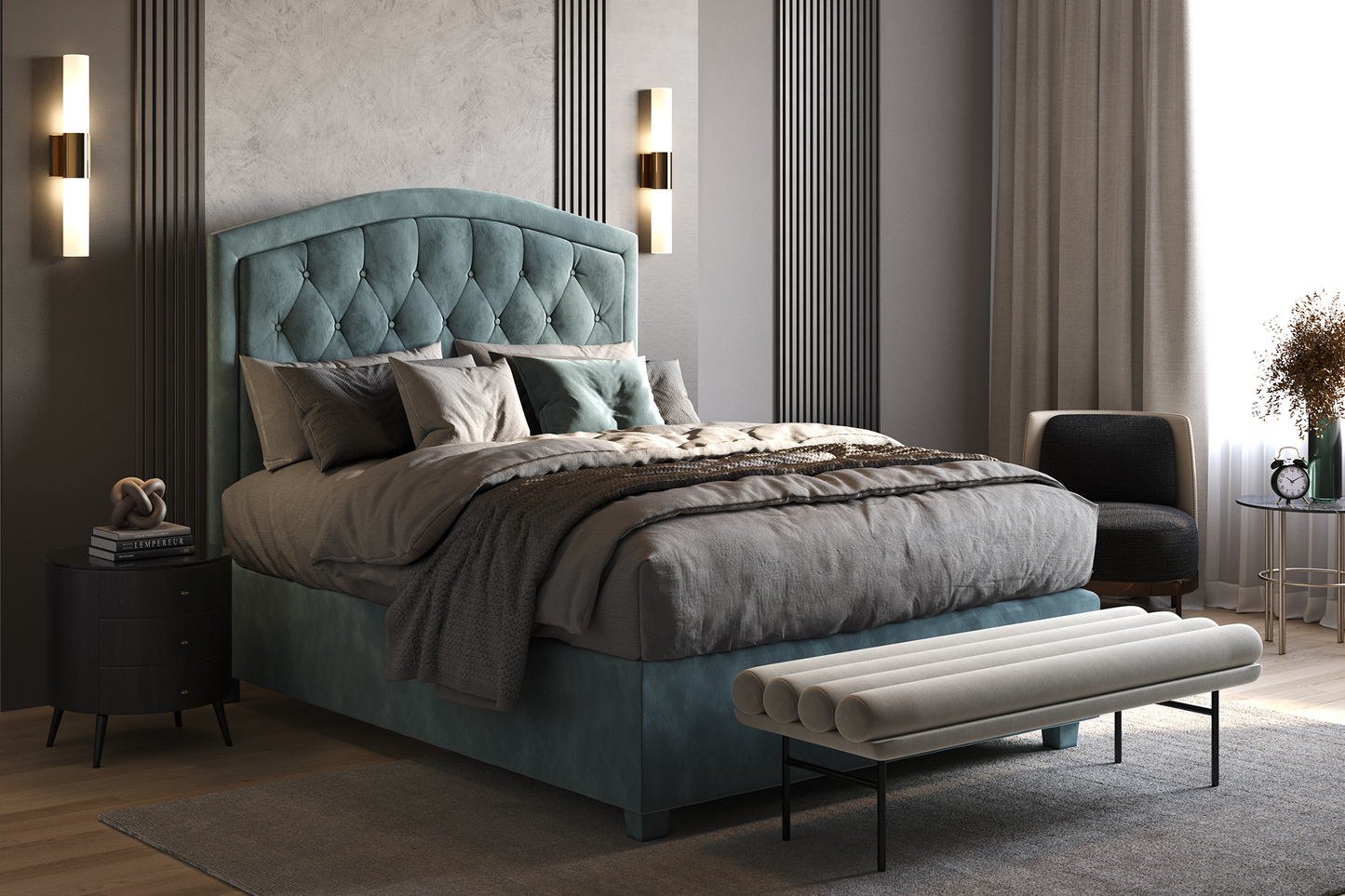 Pat Luxor tapițat integral L140/160/180 - Gallery Image 1