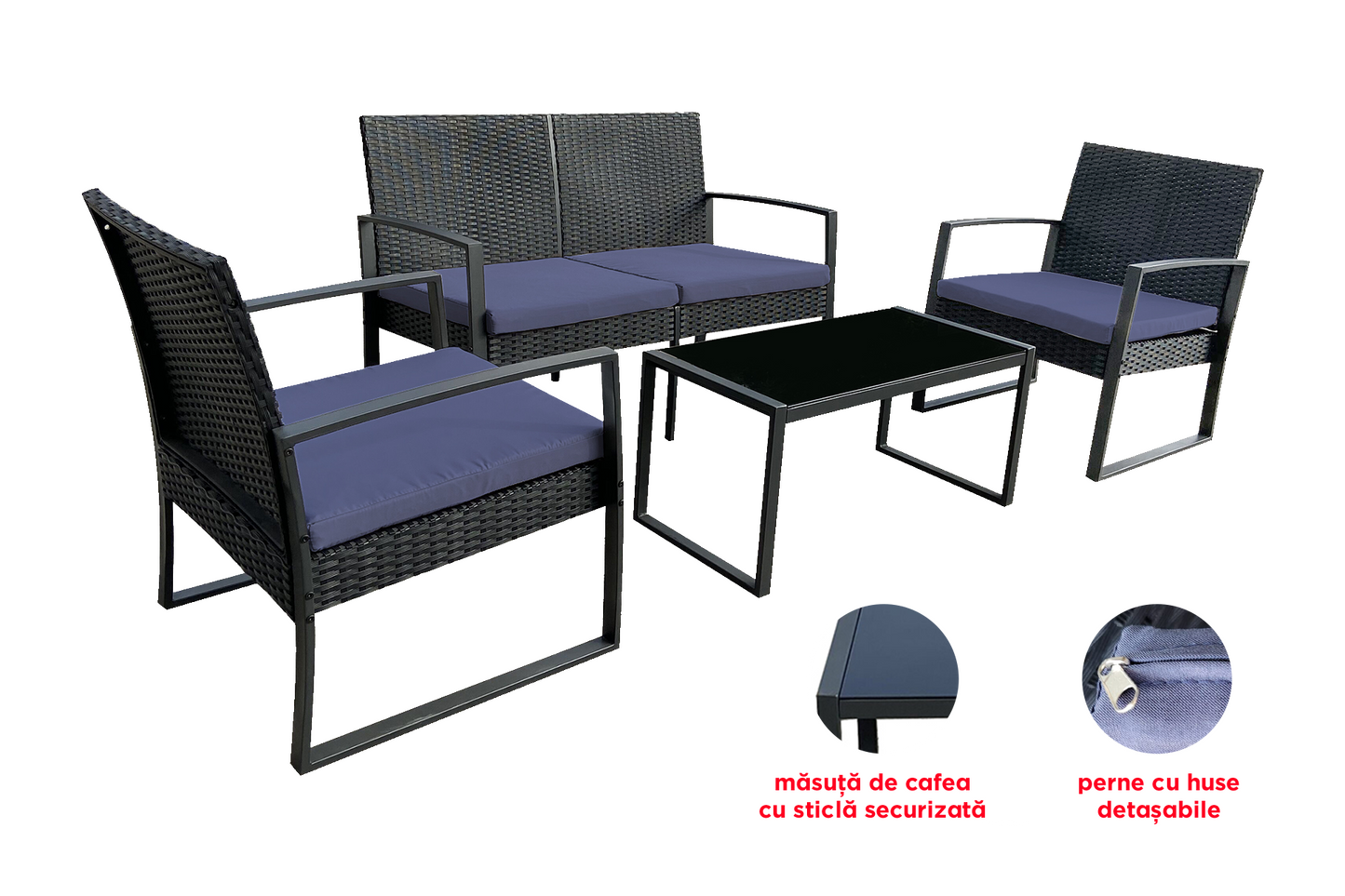 Set mobilier grădină/terasă LEON PLUS 4 piese - Gallery Image 3