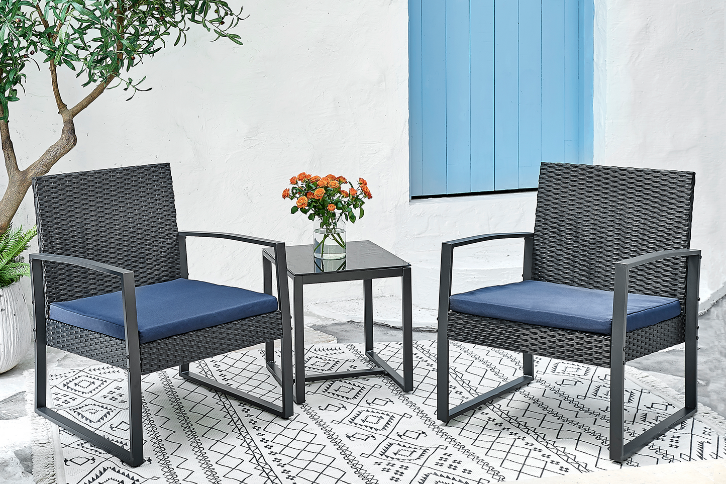 Set mobilier grădină/terasă LEON 3 piese - Gallery Image 1